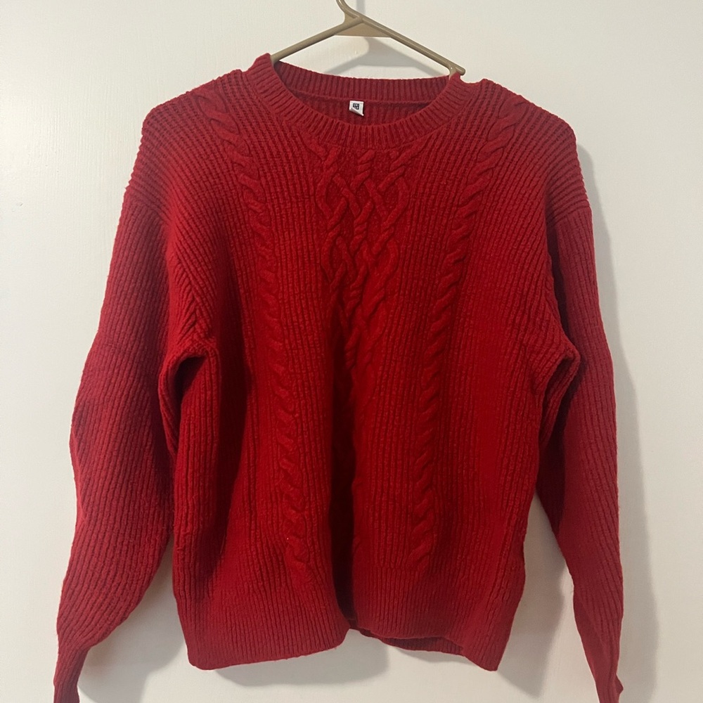 Uniqlo Red Crewneck Sweater